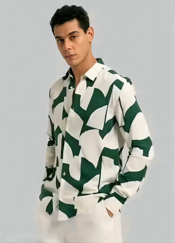 Premium Men’s Designer Rayon Shirt | Stylish Self-Design Full Sleeve Casual & Party Wear Shirt
